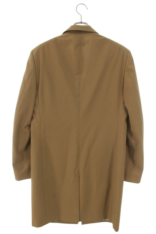 OFF-WHITE Wool Blend Long Coat Brown Size M
