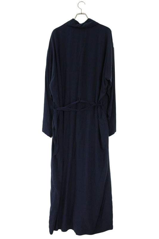 Balenciaga Navy Lyocell Long Trench Coat Size XS