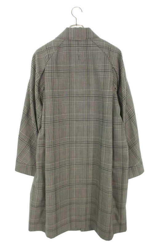 OVERCOAT Glen Check Raglan Wool Coat Gray Size S