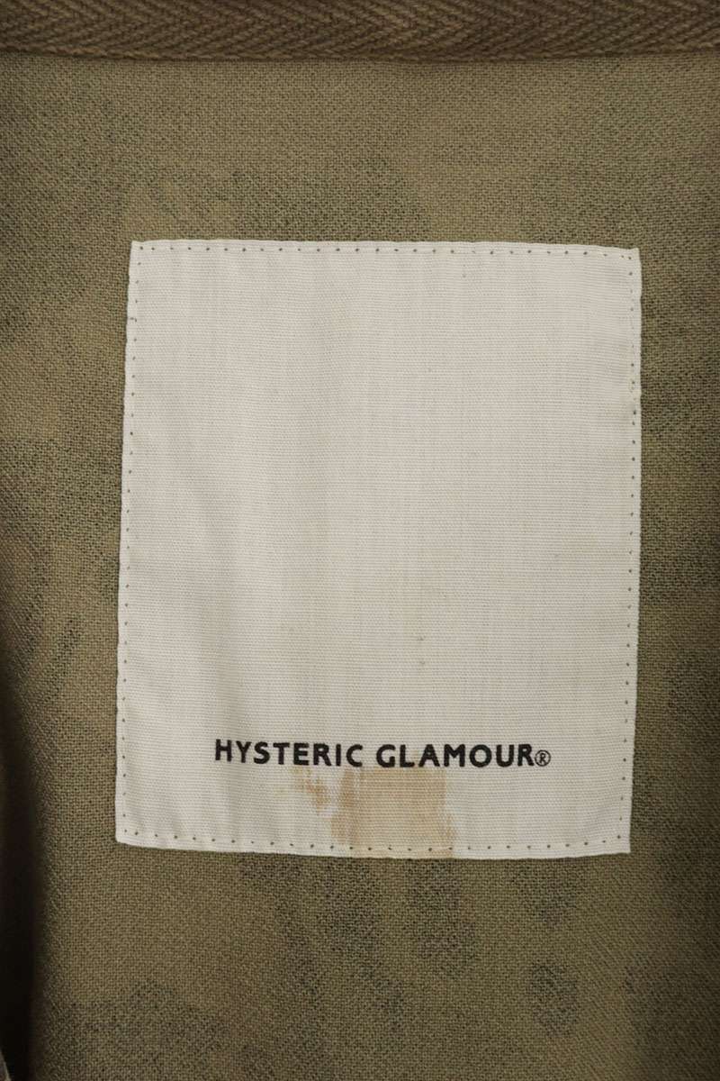 HYSTERIC GLAMOUR Camo Logo Print Mods Coat Green Size L