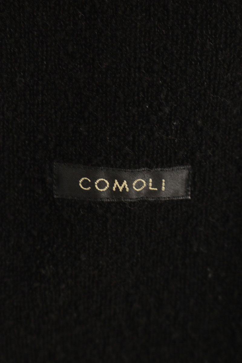 COMOLI 23SS Silk Pile Robe Coat Black Size L