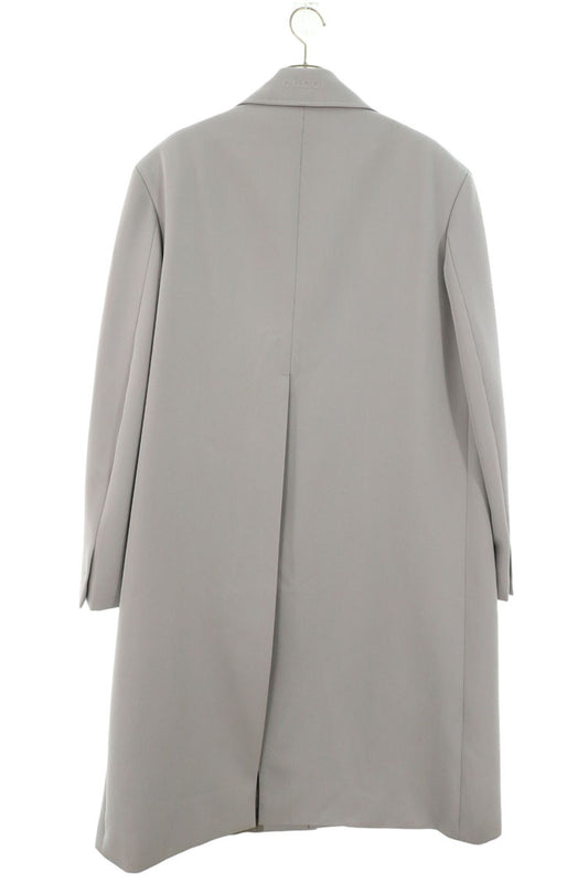 GUCCI Single-Breasted Wool Coat Light Gray Size 48