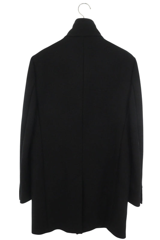 SAINT LAURENT PARIS Wool Fly-Front Button Coat Black Size 44