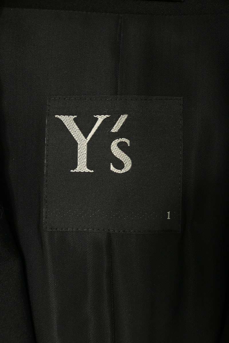 Y's Cut-Off Wool Jacket Coat Black Size 1