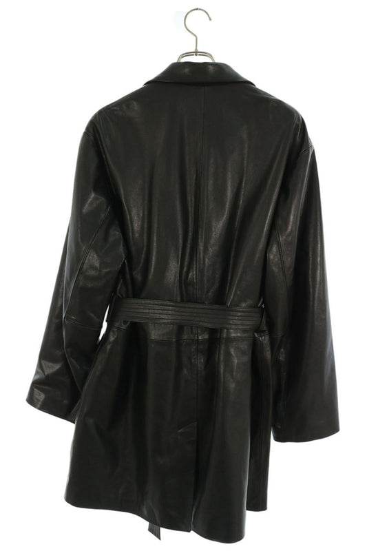 stein Lamb Leather Half Coat Black Size S