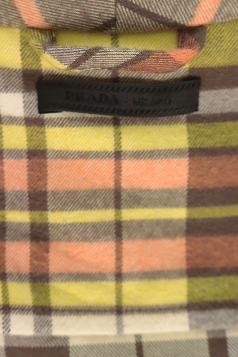 PRADA Yellow Check Cotton Coat Size M