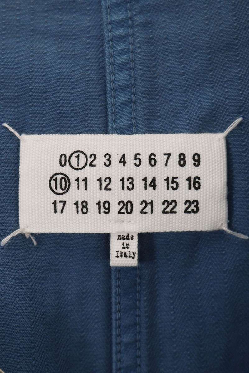 Maison Margiela Vintage Herringbone Denim Coat Blue Size 44