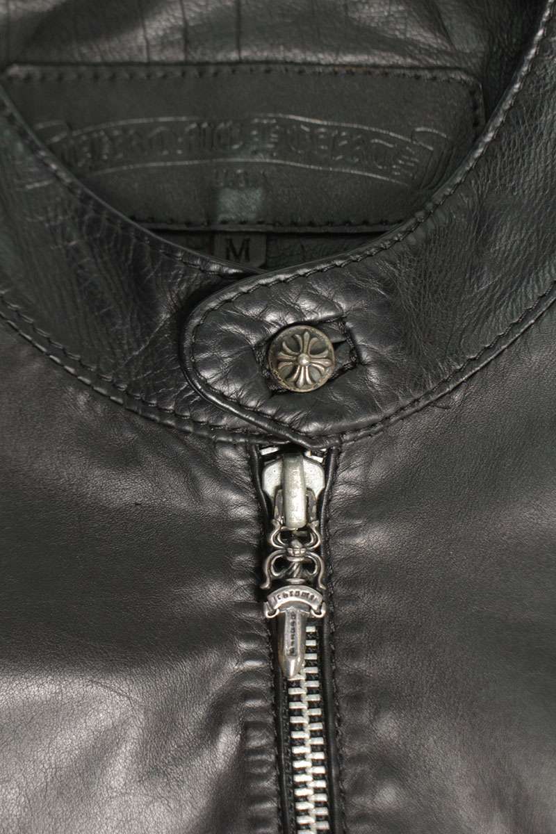 Chrome Hearts EZ RIDER Cross Patch Dagger Zip Leather Size M