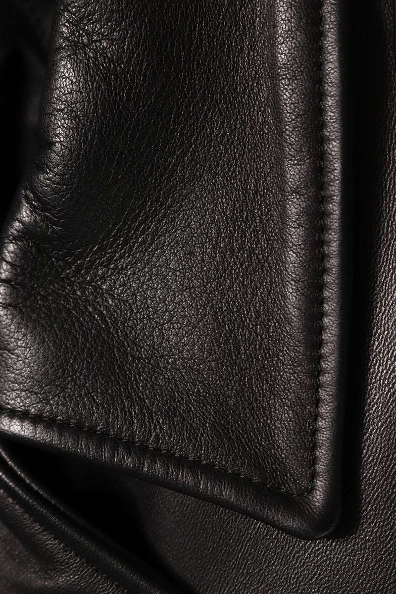 LITHIUM HOMME Leather Double Riders Jacket Black Size 46