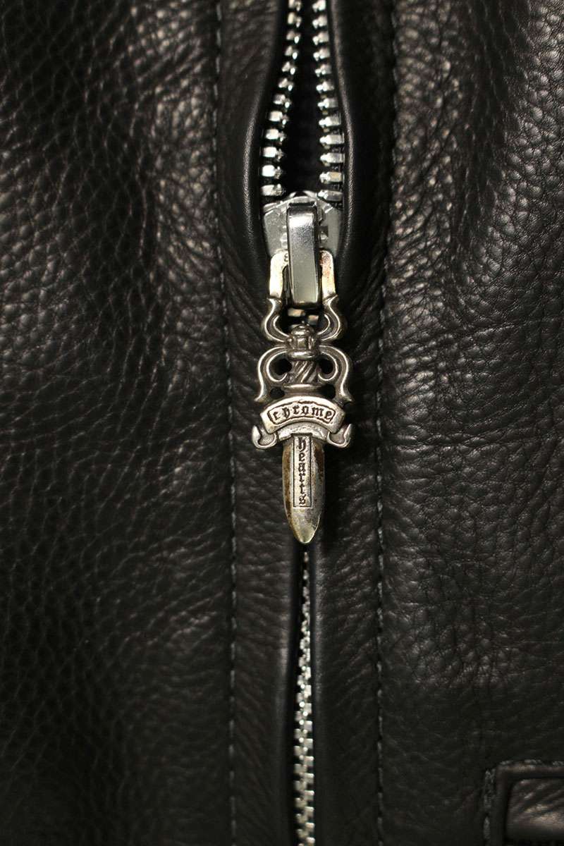 Chrome Hearts ACTIVE DUTY LTHR Dagger Zip Leather Size S