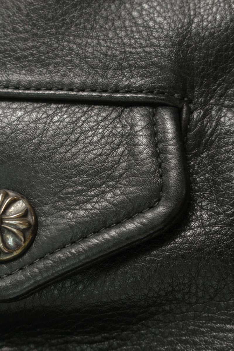 Chrome Hearts JJ DEAN Dagger Zip Rider Leather Jacket Size M