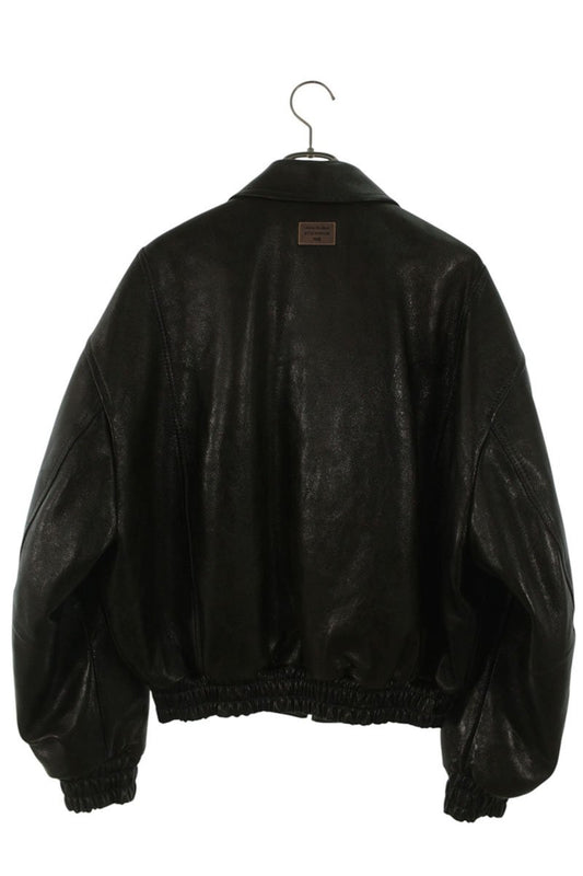 ACNE STUDIOS Dark Green Lambskin Bomber Jacket Size S