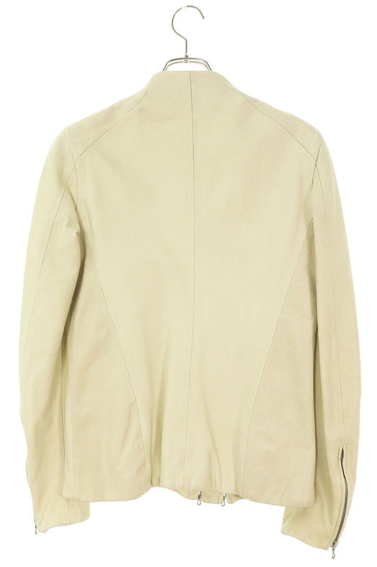 JULIUS Off White Cowhide Double Zip Leather Jacket Size S