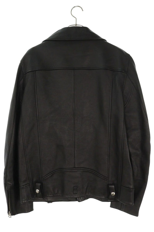 ACNE STUDIOS Black Lambskin Double Rider Jacket Size M