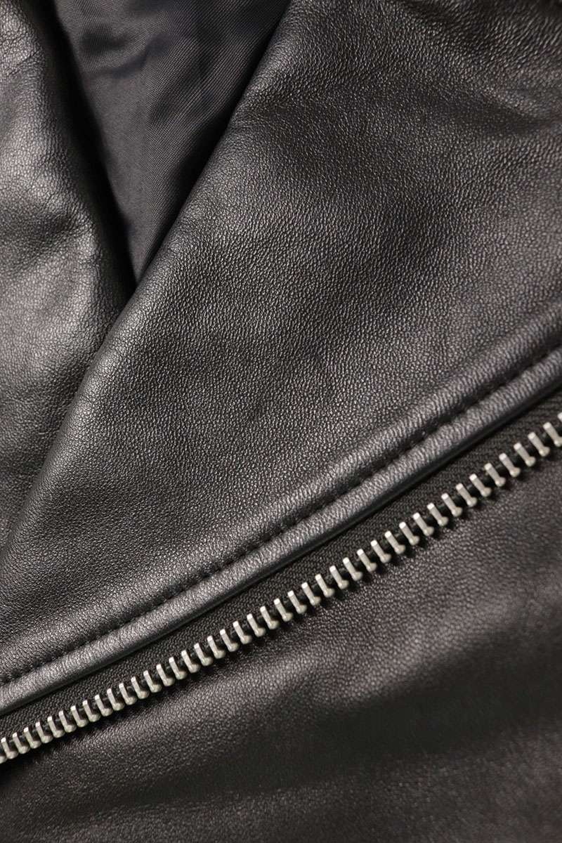 ACNE STUDIOS Black Lambskin Double Rider Jacket Size M