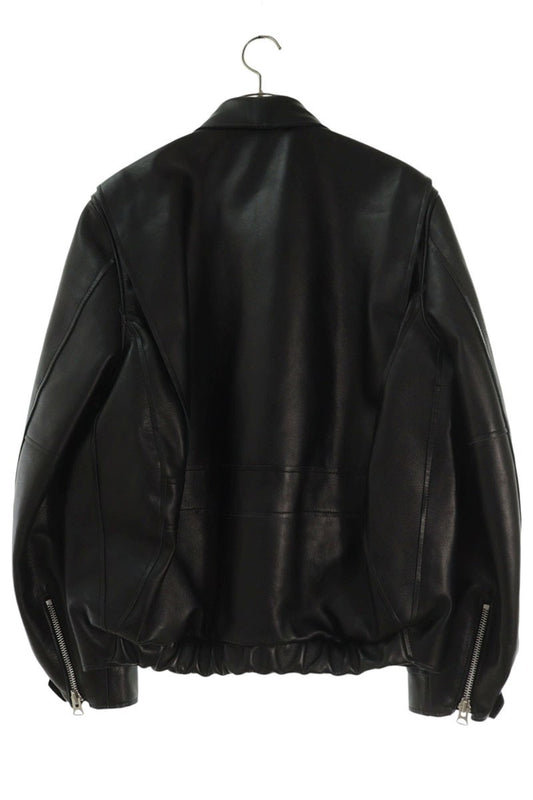 Sacai 26SS Cow Leather Zip-Up Blouson Black Size M