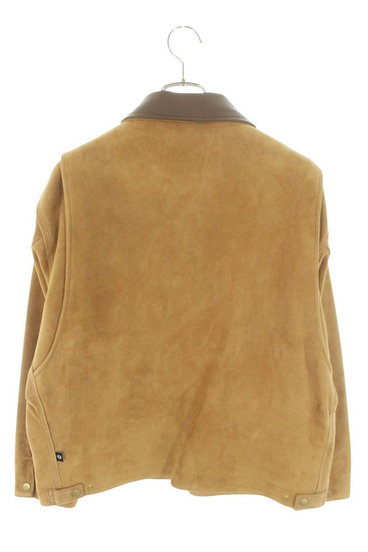 BELL STAMP WEAR Zip Goat Suede Leather Jacket Brown Size M