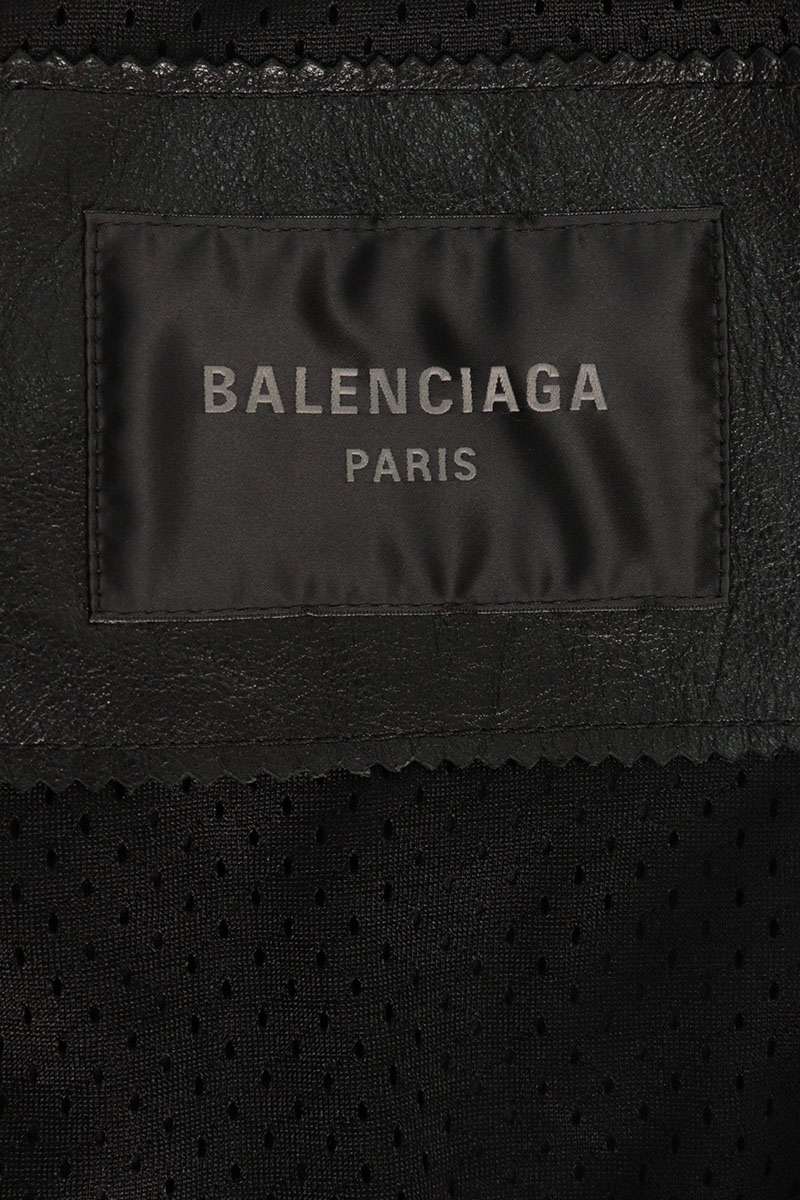 BALENCIAGA Oversized Biker Cowhide Jacket Black Size 1