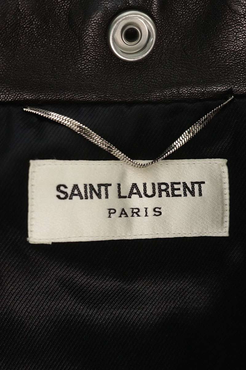SAINT LAURENT PARIS Classic Motorcycle Jacket Black Size 42