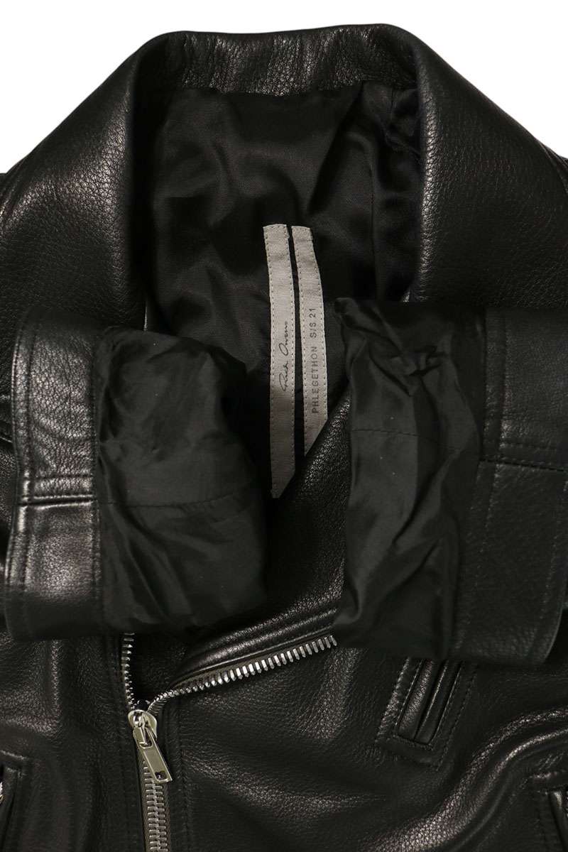 Rick Owens Double Riders Leather Jacket Black Size 46