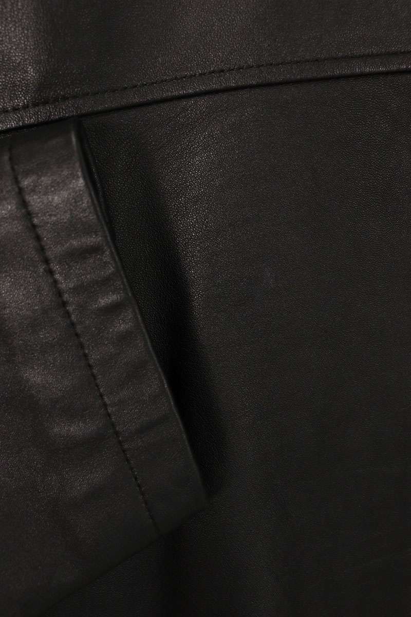 STUSSY Front Button Leather Jacket Black Size L