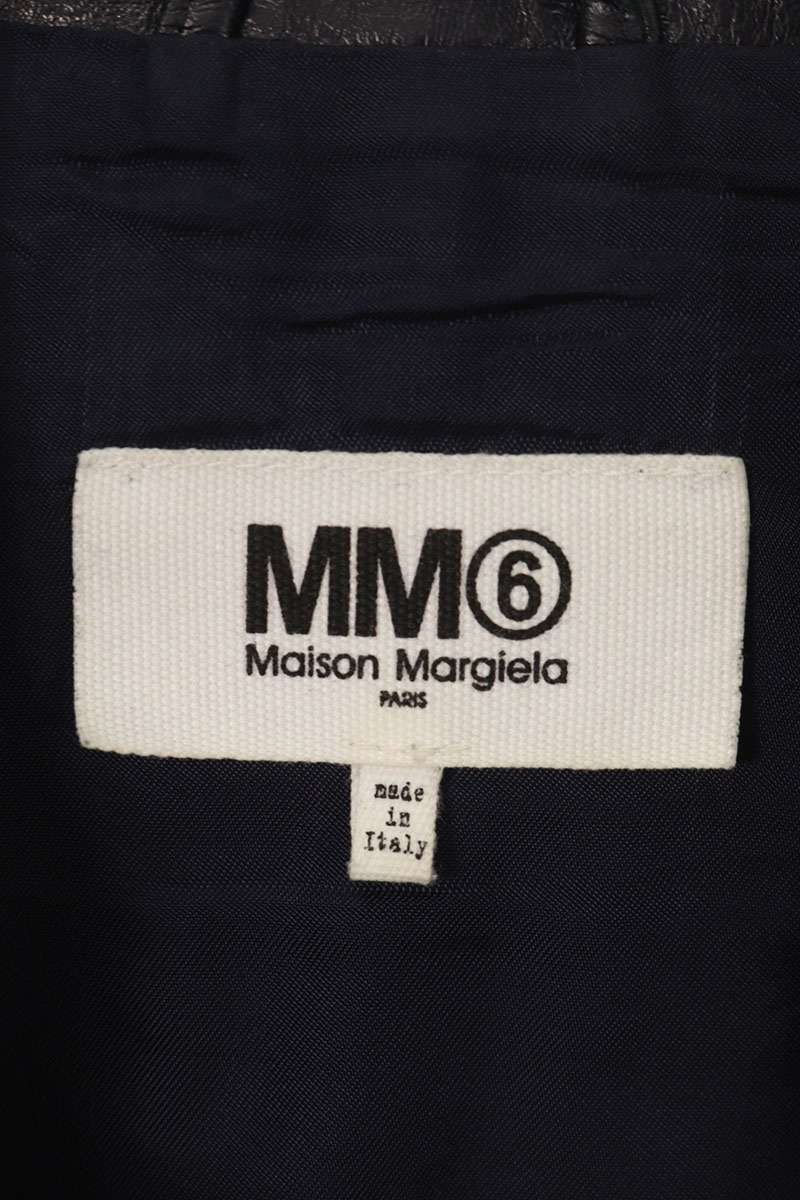 MM6 20SS Dark Navy Hachinoji Riders Leather Jacket Size 38