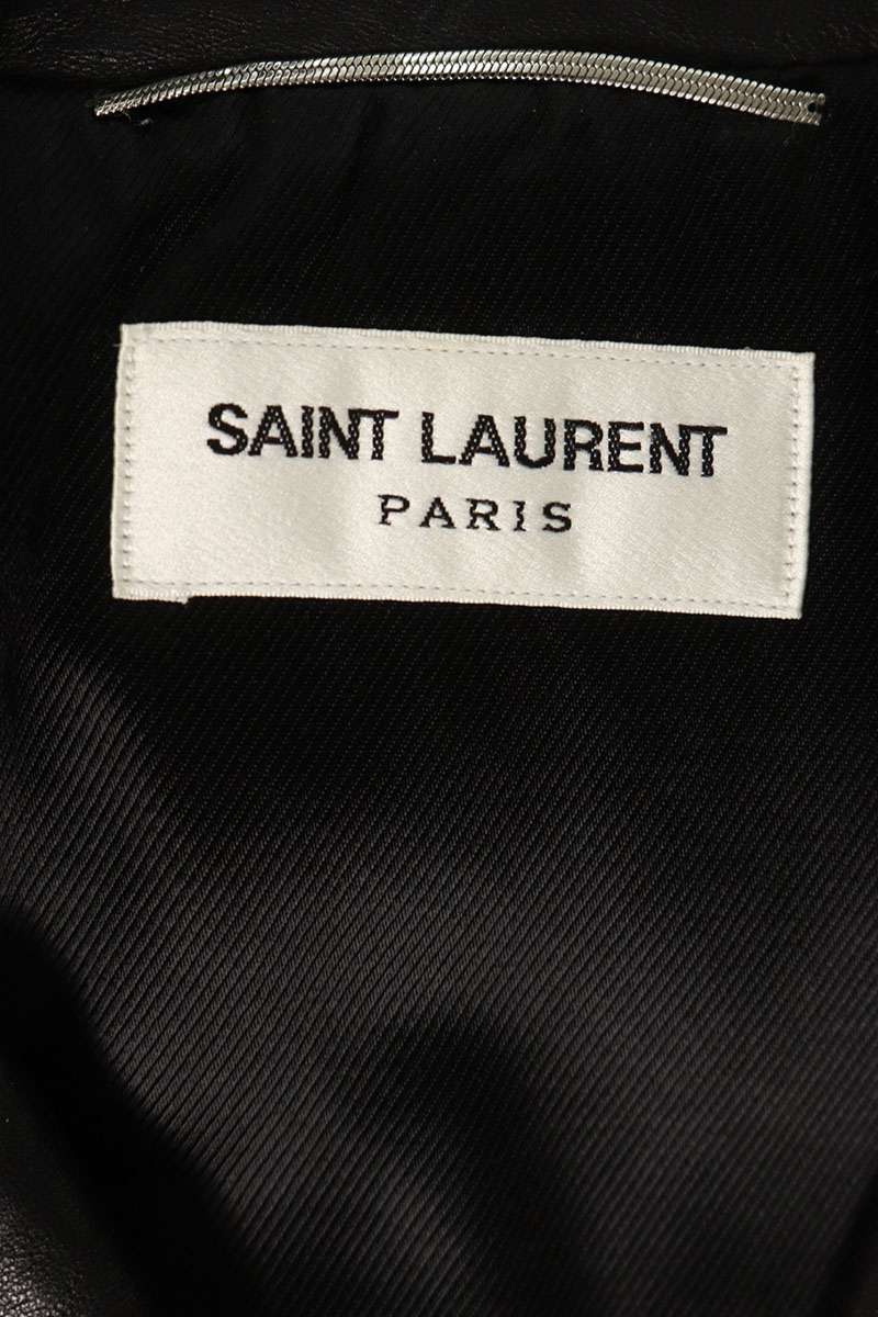 SAINT LAURENT PARIS Classic Motorcycle Jacket Black Size 42