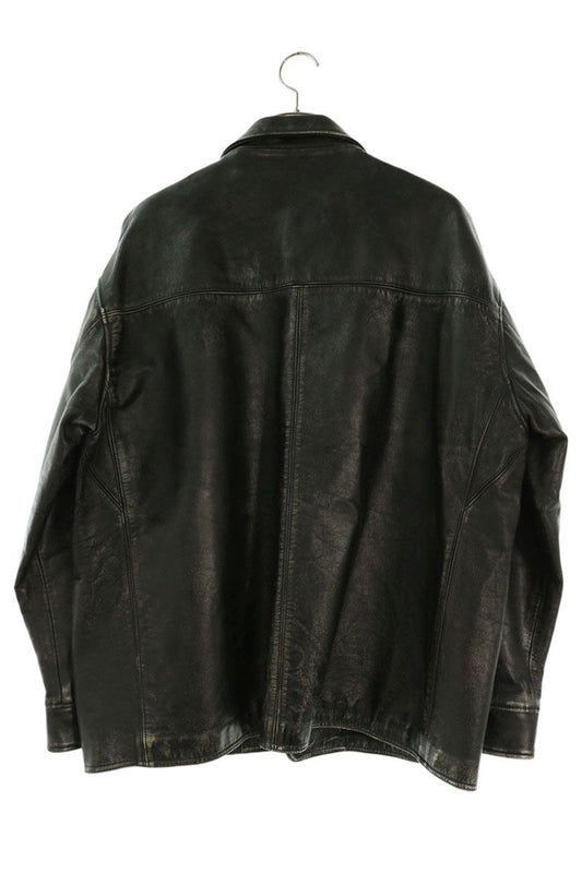 SAINT MICHAEL Horse Leather Distressed Jacket Black Size XL