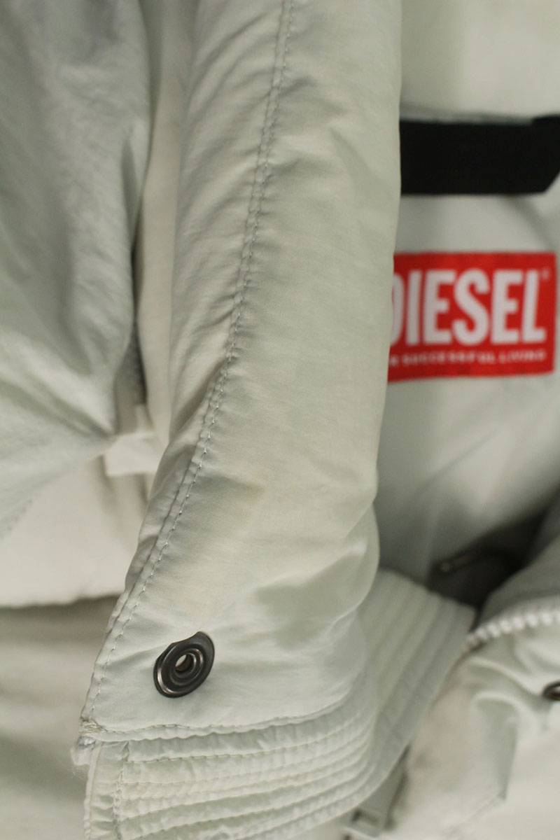 DIESEL Off White Padded Oversized Nylon Vest Blouson Size M