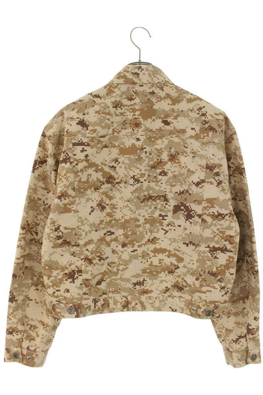 THUG CLUB Camo Studded Blouson Beige Poly/Cotton Size M