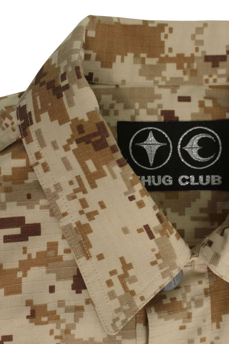THUG CLUB Camo Studded Blouson Beige Poly/Cotton Size M