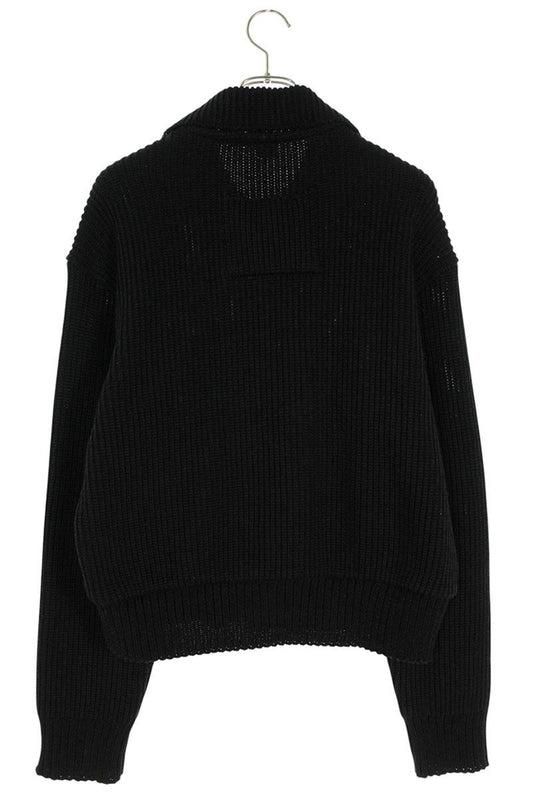 OUAT Metal Zip Up Knit Blouson Black Size L