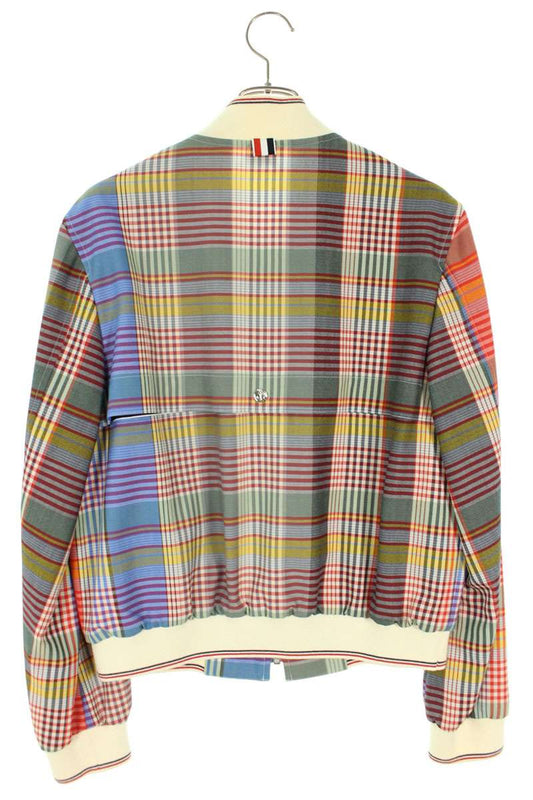 THOM BROWNE Madras Check Wool Zip Jacket Multi Size 1