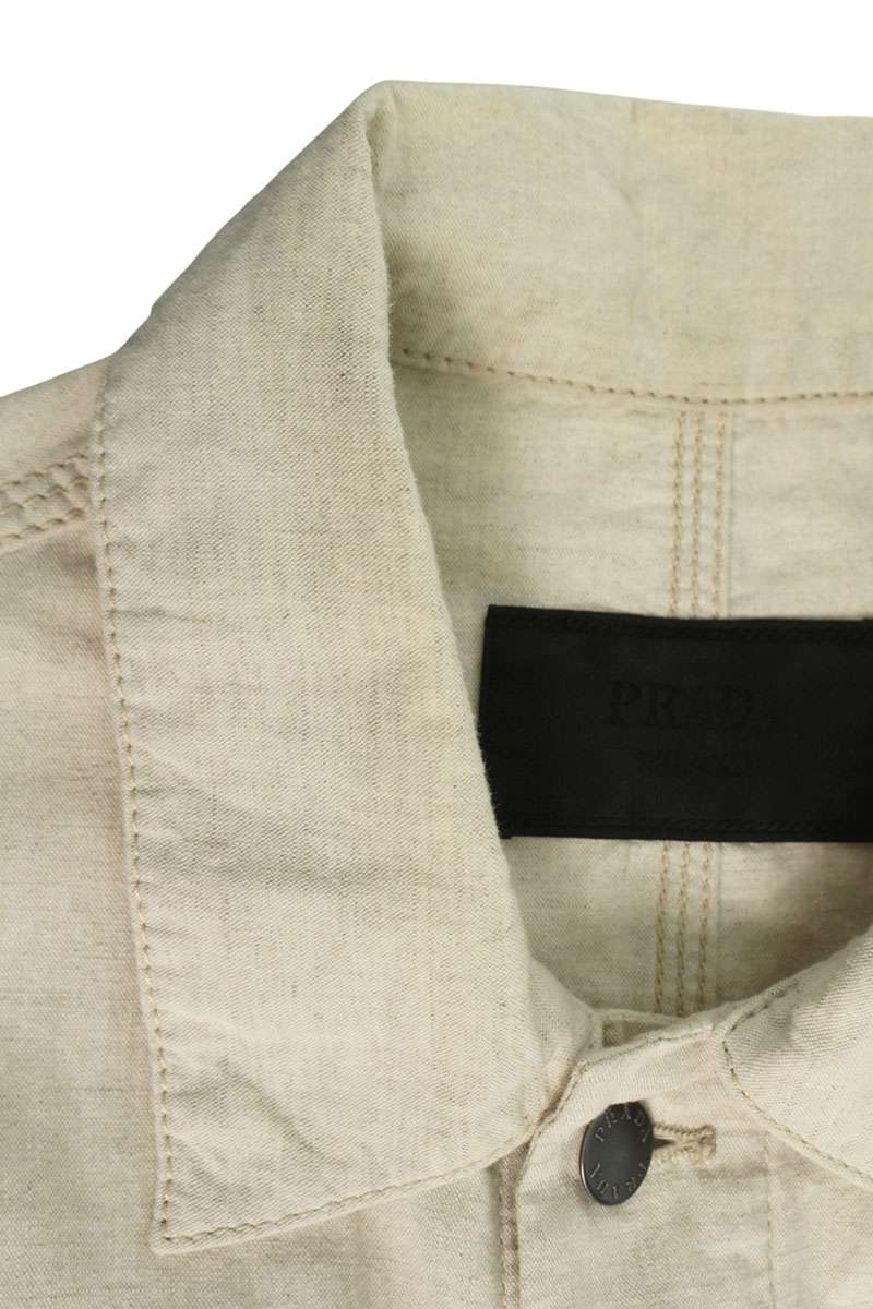 PRADA Triangle Chambray Jacket Beige Size S