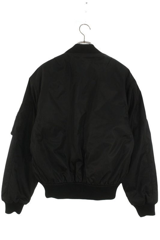 PRADA Triangle Logo Recycled Nylon Bomber Black Size M