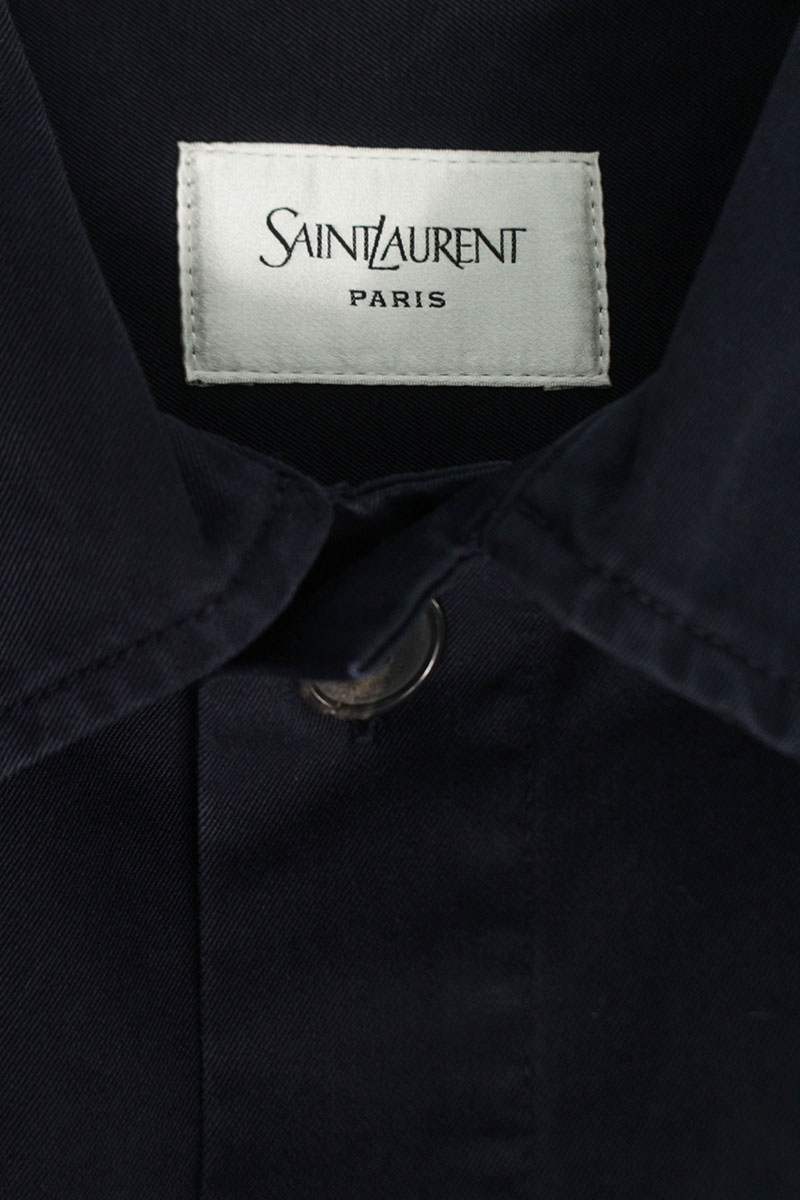 SAINT LAURENT PARIS 26SS Cassandra Overshirt Navy Size M