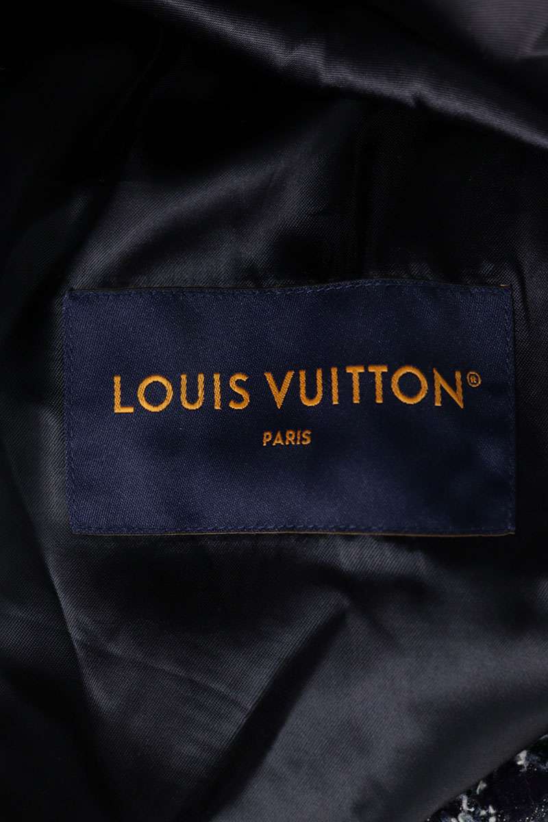 LOUISVUITTON Flocked Monogram Denim Jacket Indigo Size XXL