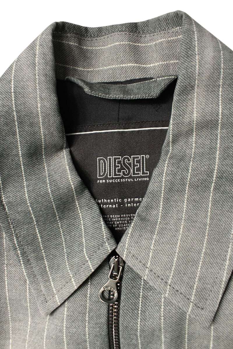 DIESEL Multi Stripe Wool Zip Blouson Size S