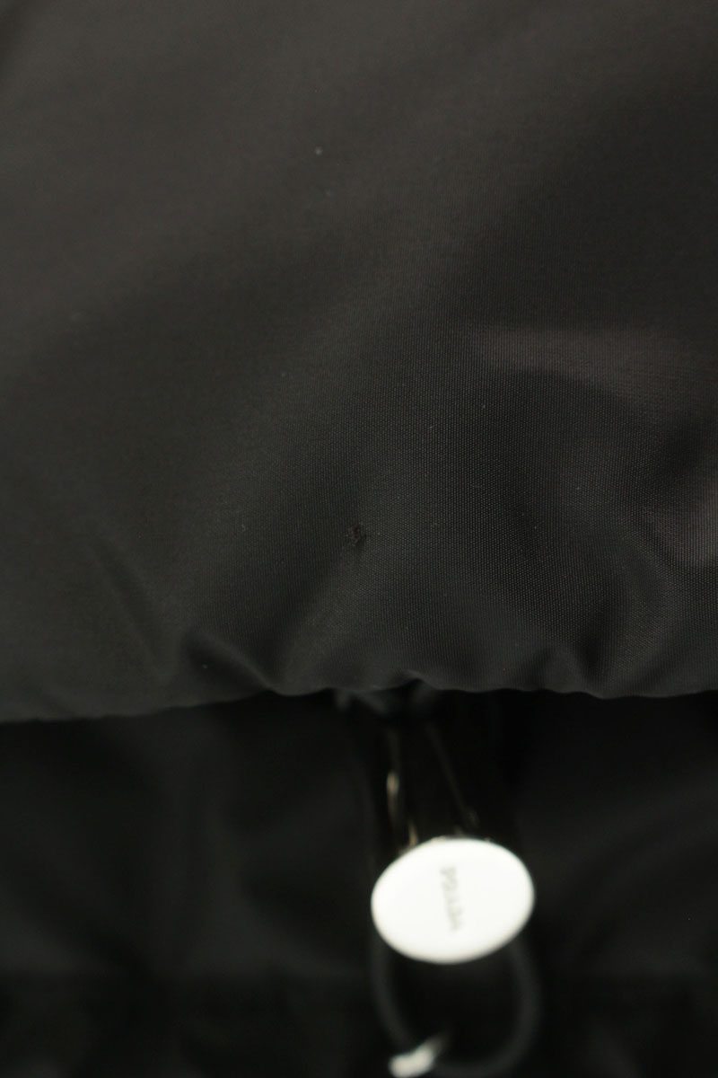 PRADA Black Nylon Triangle Logo Puffer Blouson Size S