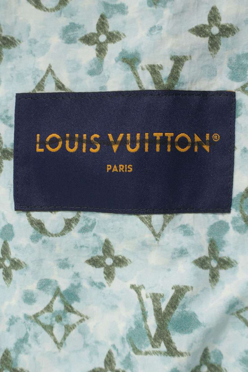 LOUISVUITTON 23AW Monogram Printed Windbreaker Blue Size XL
