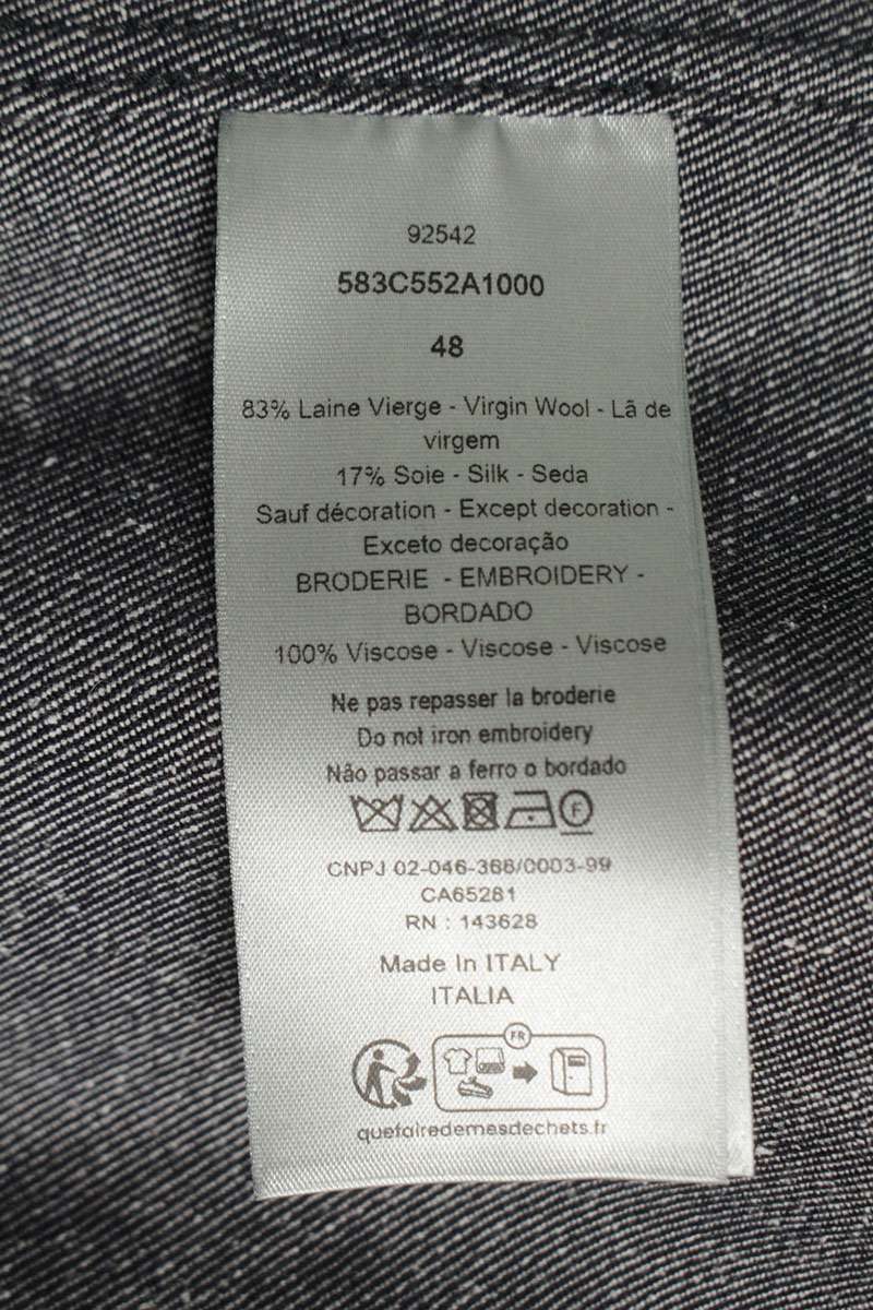 DIOR 25SS Logo Embroidered Wool Silk Blouson Gray Size M