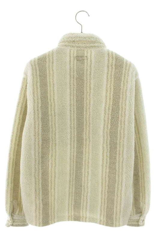 STUSSY Stripe Sherpa Shirt White Size S