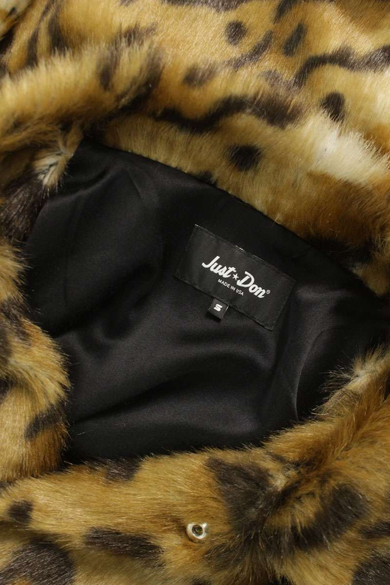 JUST DON Faux Fur Leopard Jacket Brown Size S