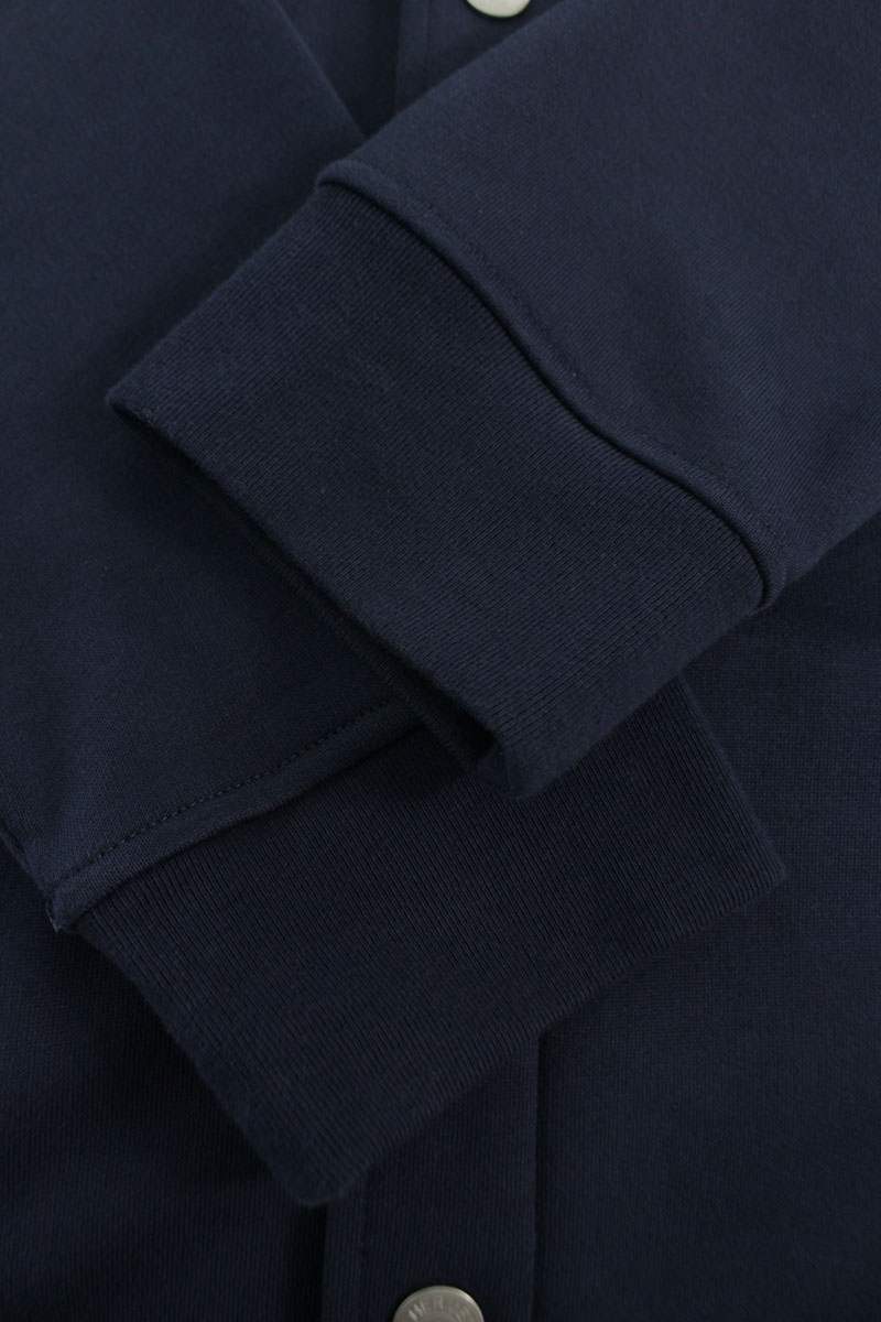 HERMES 25SS Cotton Jersey Teddy Blouson Navy Size L