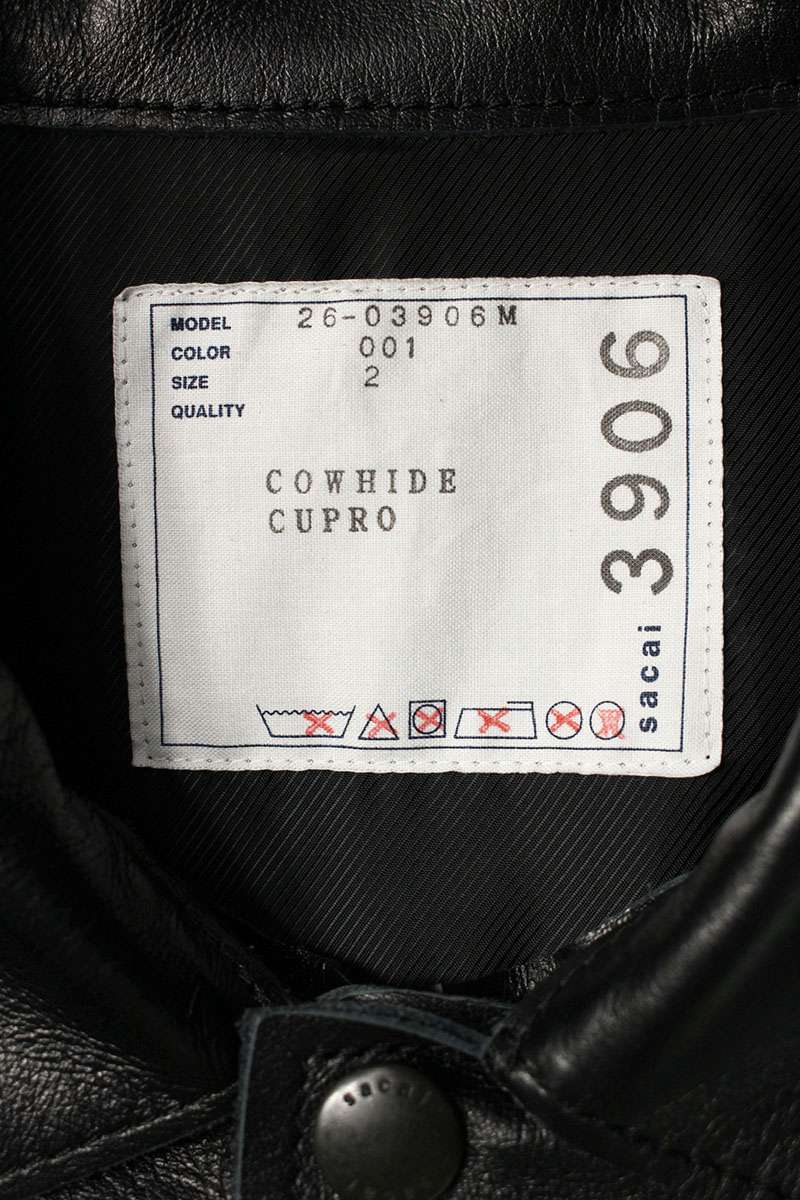 Sacai 26SS Leather Blouson Black Size M