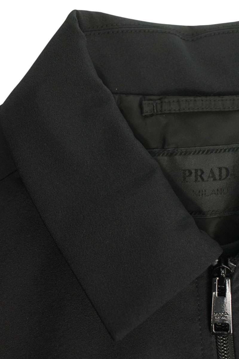 PRADA Triangle Logo Plaque Shirt Jacket Black Size S