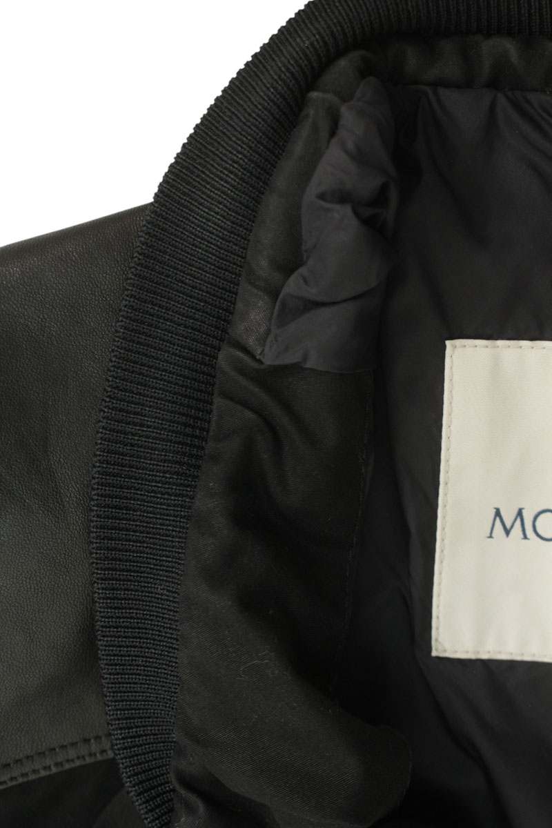 MONCLER Logo Patch Zip-Up Blouson Black Size S