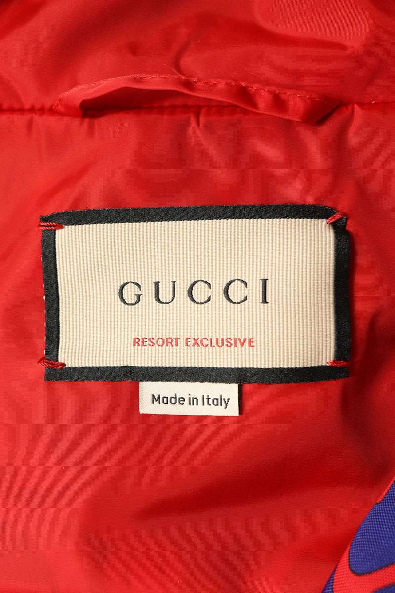 GUCCI Multi Monogram Zip-Up Blouson Blue/White/Red Size M