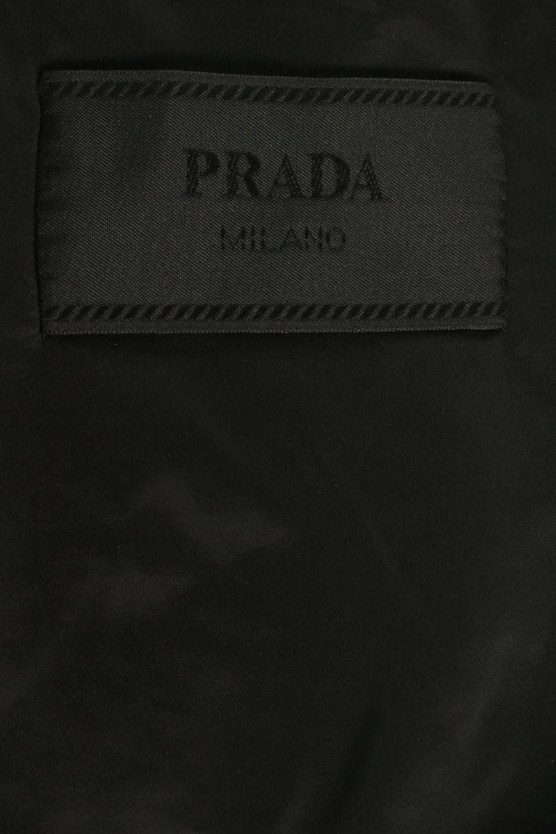 PRADA Triangle Nylon Hooded Zip Blouson Black Size XXL