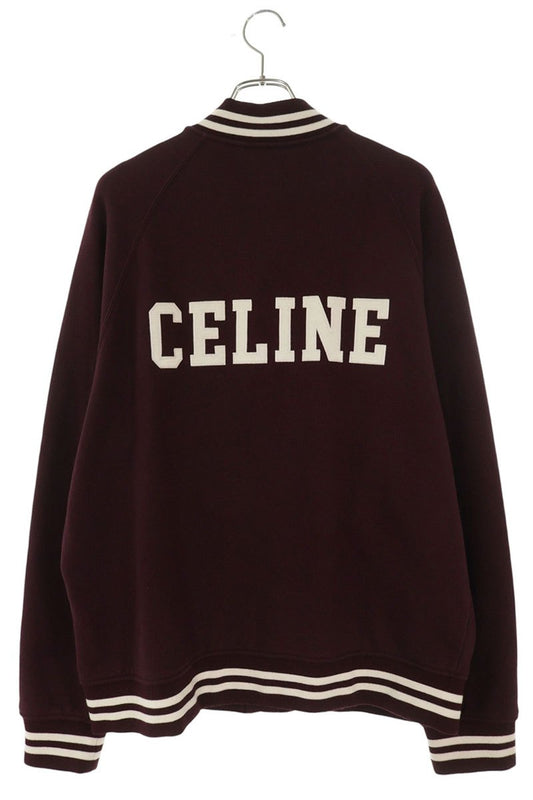 CELINE Cotton College Logo Teddy Blouson Red Size L